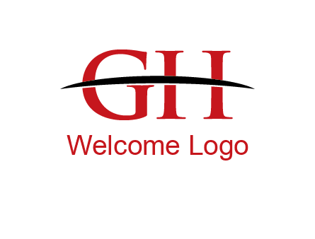 swoosh across letter GH