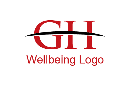 swoosh across letter GH
