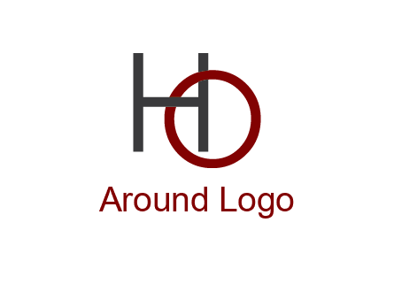 letter O intertwining with letter H