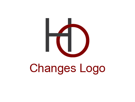 letter O intertwining with letter H