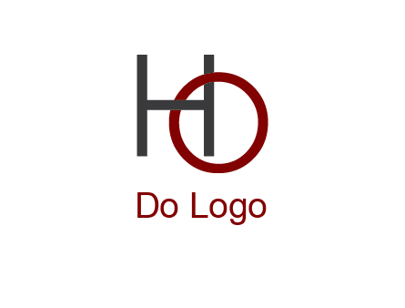 letter O intertwining with letter H