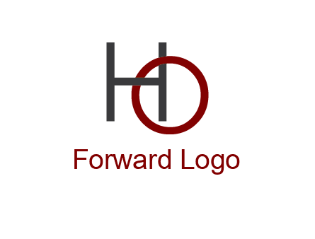 letter O intertwining with letter H