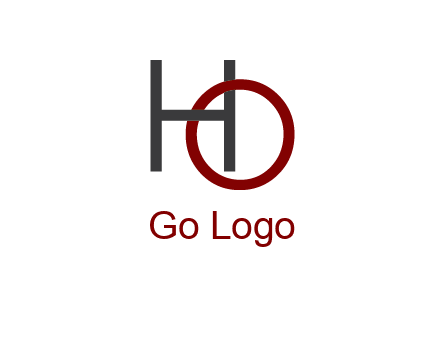 letter O intertwining with letter H