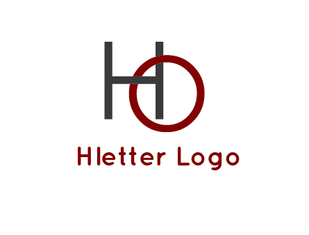 letter O intertwining with letter H