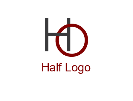 letter O intertwining with letter H