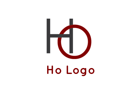 letter O intertwining with letter H