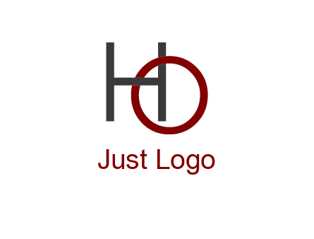 letter O intertwining with letter H