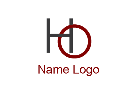 letter O intertwining with letter H