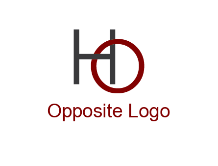 letter O intertwining with letter H