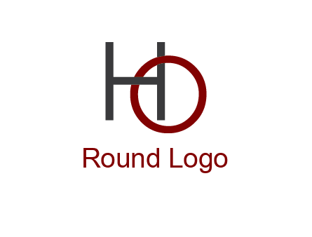 letter O intertwining with letter H