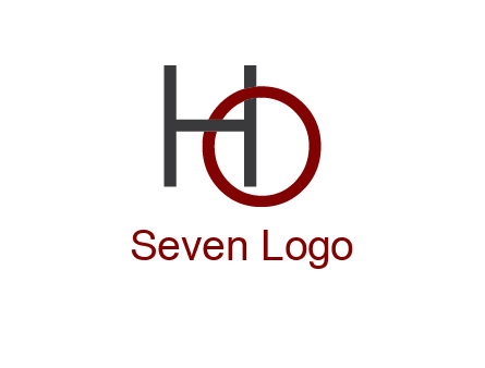 letter O intertwining with letter H