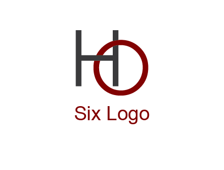 letter O intertwining with letter H