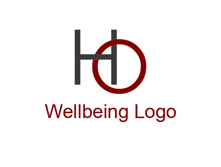 letter O intertwining with letter H