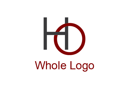 letter O intertwining with letter H
