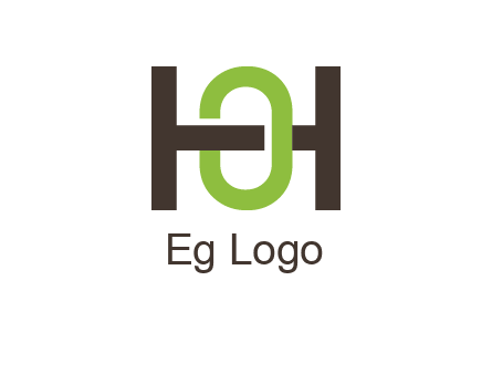 letter H going across letter O