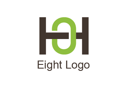 letter H going across letter O