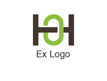 letter H going across letter O