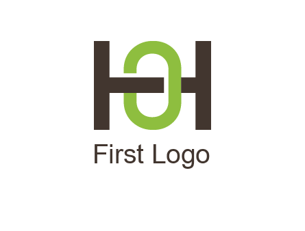 letter H going across letter O