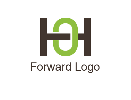 letter H going across letter O