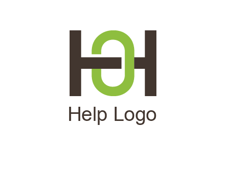 letter H going across letter O
