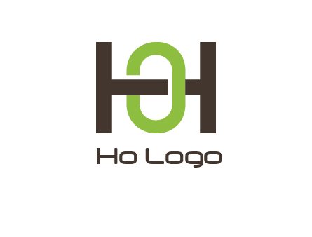 letter H going across letter O
