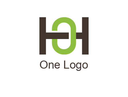 letter H going across letter O