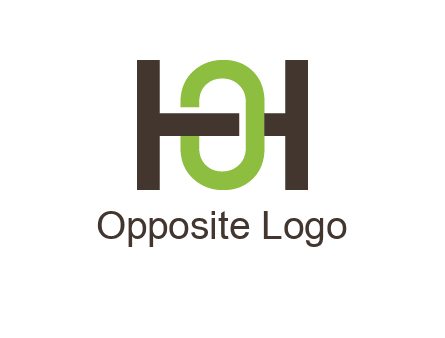 letter H going across letter O