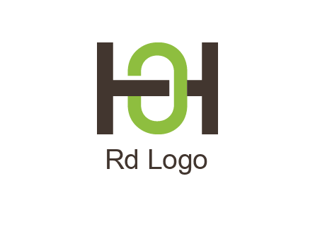 letter H going across letter O