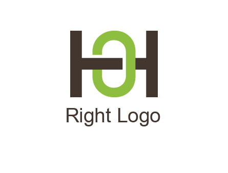 letter H going across letter O