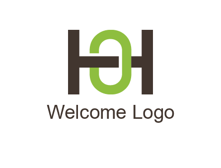 letter H going across letter O