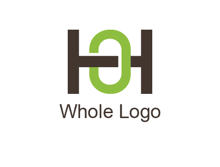letter H going across letter O