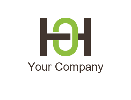 letter H going across letter O