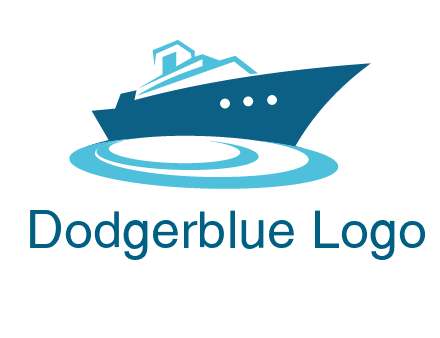 yacht with waves travel logo