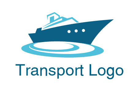 yacht with waves travel logo