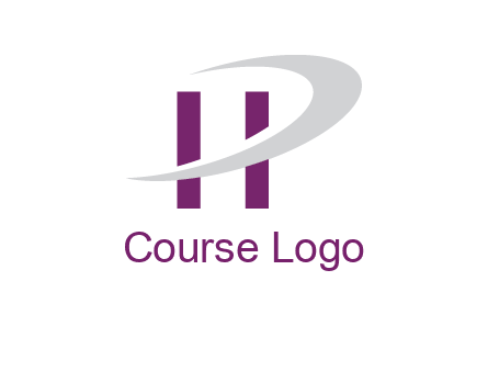 swoosh forming letter H