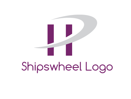 swoosh forming letter H