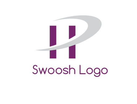swoosh forming letter H