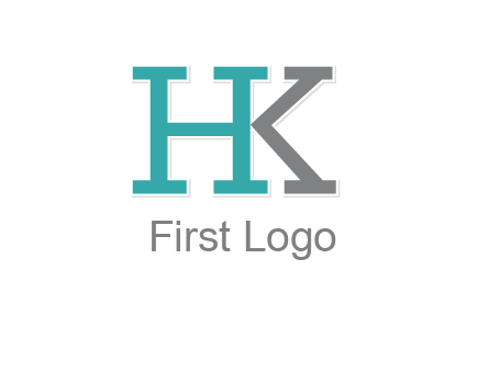 letter H forming letter K