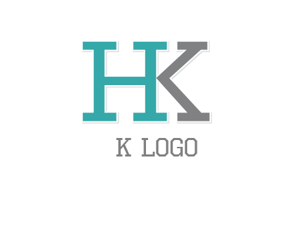 letter H forming letter K
