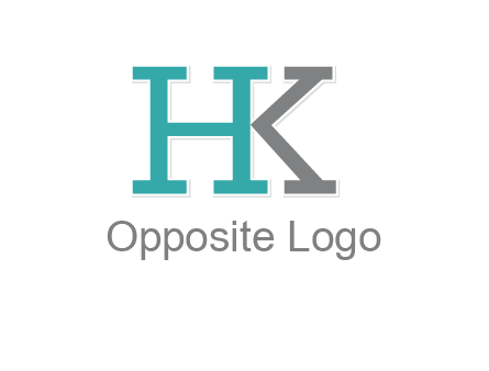 letter H forming letter K