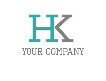 letter H forming letter K
