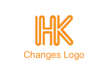 line art letter HK joined together