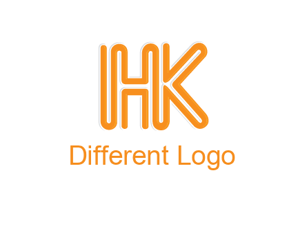 line art letter HK joined together