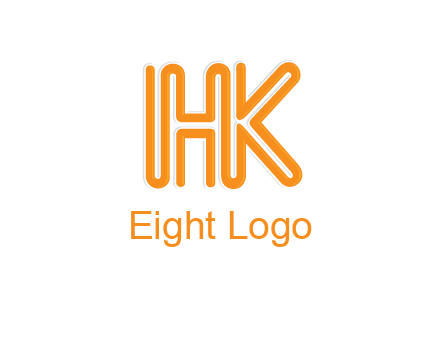 line art letter HK joined together