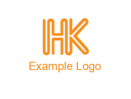 line art letter HK joined together