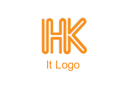 line art letter HK joined together