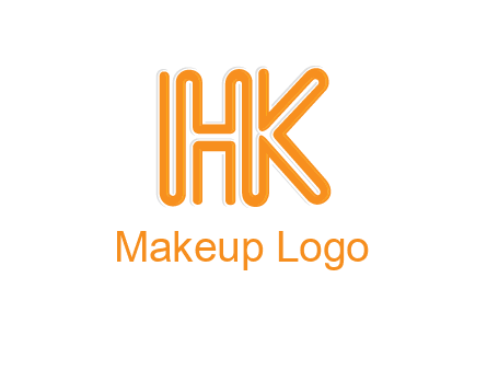 line art letter HK joined together