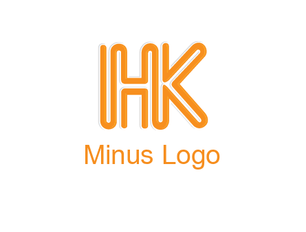 line art letter HK joined together