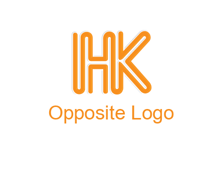 line art letter HK joined together