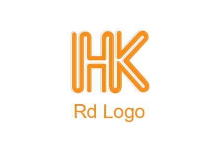 line art letter HK joined together